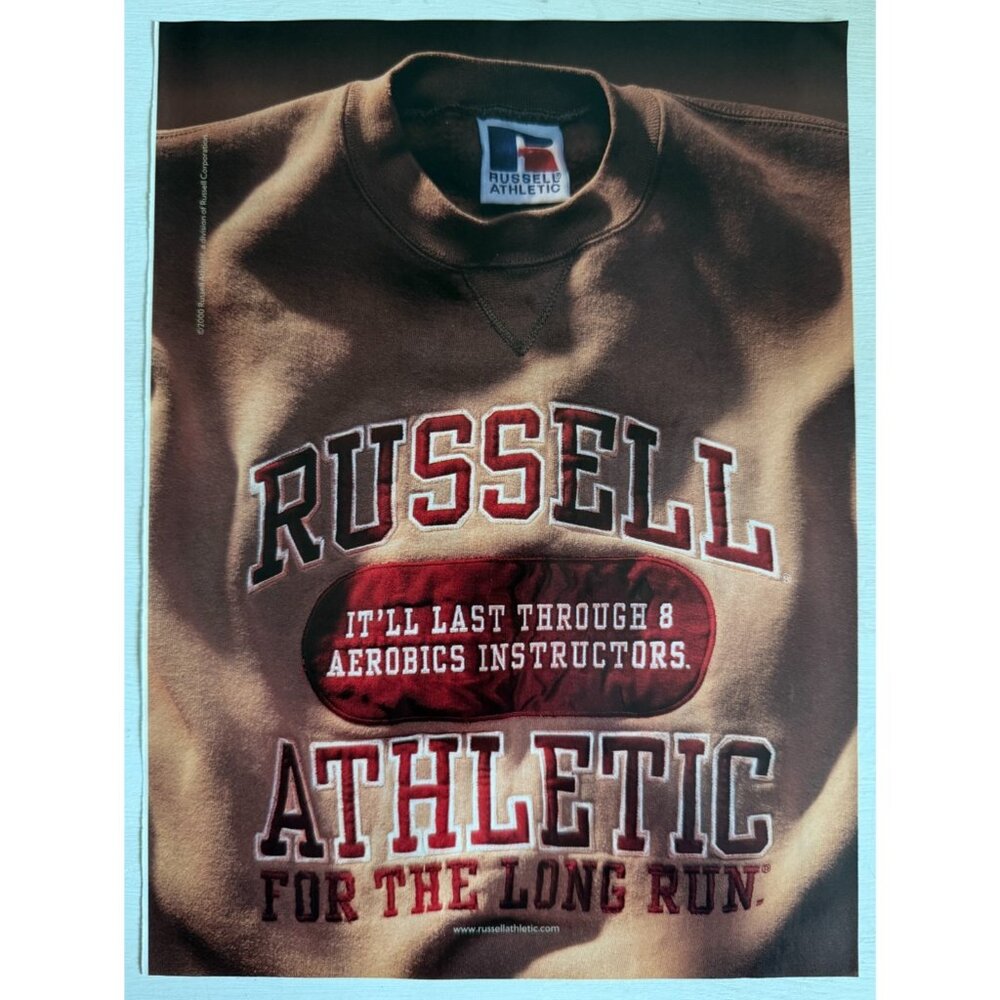 Vintage Y2K Russell Athletic For the Long Run Sweatshirt  Advertisement Print Ad